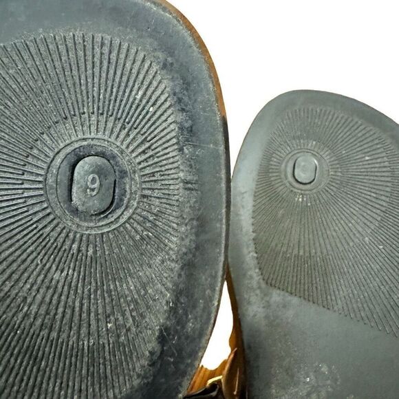 Michael Kors Black Jelly Thong Sandals Gold MK Logo Size 9 - Picture 4 of 5